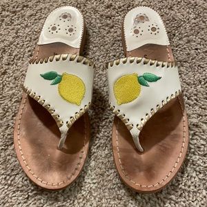 Lemon embroidered Jack Rogers sandals size 8M EUC